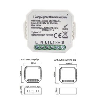Zigbee Tuya Wifi Smart Switch Stmievač Modul Č Neutrálny Vodič 1/2Gang Prepínač Istič Diaľkové Ovládanie Hlasom S Alexa Google