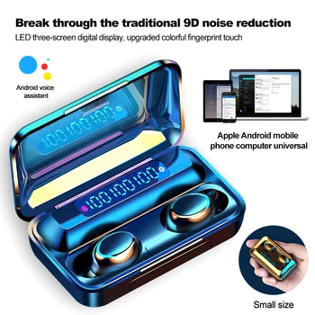 Bluetooth Slúchadlo 2200mAh Plnenie Box Bezdrôtové Slúchadlá 9D Stereo Športové Slúchadlá Vodotesné Slúchadlá S Mikrofónom