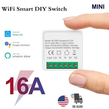 10/16A Tuya WiFi Smart Switch Led Svetlo Smart Život Zatlačte Modul Podporuje 2 Spôsob APLIKÁCIE Hlasové Relé Časovač Domovská stránka Google Alexa