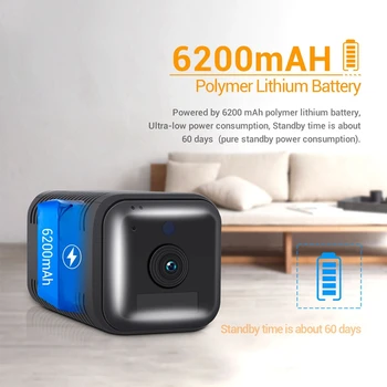 G18 1080P Full HD Nabíjateľná Batéria PIR Alarm WiFi IP Kamera s Dvoma Spôsobom o Black