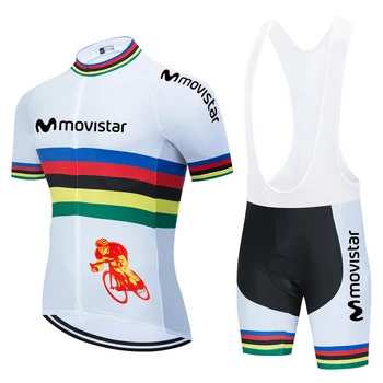 2021 Pro Tímu MOVISTAR Cyklistika Dres Bib Nastaviť MTB Cyklistické Oblečenie Rýchle Suché Cyklistické Oblečenie Nosiť pánske Krátke Maillot Culotte Oblek
