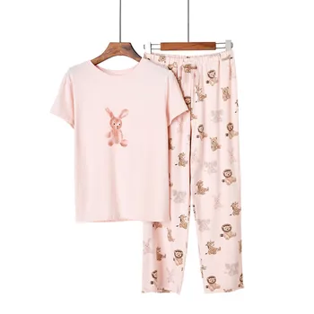 Japonský Izba Nosiť dámske Domáce Oblečenie Letné Pyžamo Karikatúra Tlače Sleepwear nohavicové Kostýmy Pijama Pyžamo Pour Femme