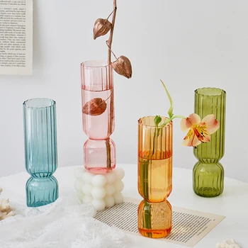 IN Tvorivé Sklenené Vázy Nordic Domov Dekoratívne Vázy Hydroponické Terárium Usporiadanie Nádoby Tabuľka Mini Vázy Dary