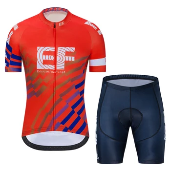 Muži Cyklistika Dres 2020 Lete Krátky Rukáv Nastaviť Maillot 19D náprsníkové nohavice Cyklistické Oblečenie EF Športové Tričko Oblečenie Oblek