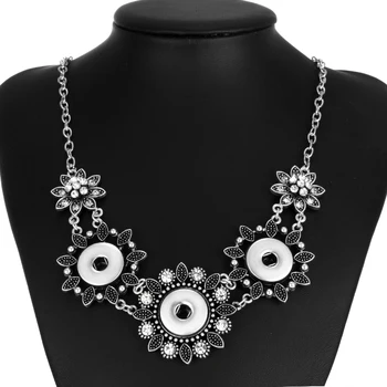 Nové 18 mm Modul Šperky, Náhrdelníky Vysokej Kvality Crystal Drahokamu Kvet Modul Tlačidlo Náhrdelník pre Ženy DIY Snap Náhrdelník s Príveskom