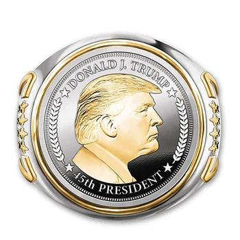 Cool AMERICKÝ Prezident Trump Krúžok Dvojité Farba Európskej Hip Hop Trump Šperky Mužov