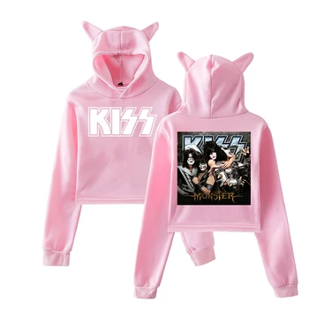 Kiss kapela módne muži Ženy hoodies Mačka Ucho Mikina Populárne Bežné Streetwear Harajuku Plodín, Mikiny Dovolenku
