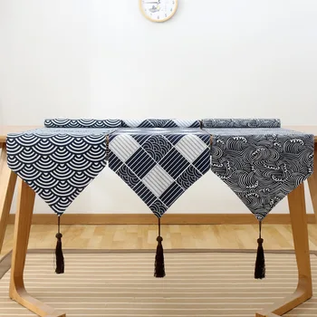 Vlna Vzor Elegantný Stôl Runner Obrus Jednoduché Japonskom Štýle Retro Svadobné Dekorácie Hotel Jedálenský Stôl Dekor Tabuľka Umenie