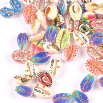 10pcs Zmiešaný štýl Voľné Farebné tlač kvet Prírodné Shell Perly pre šperky, takže DIY TRS0375