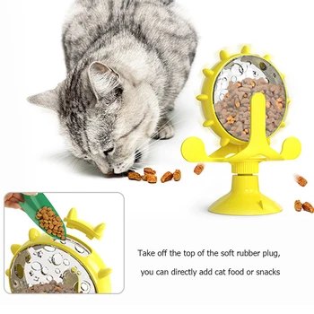 Zábava Pet Mačka Gramofónu Hračka 360 Otáča Mlyn Interaktívne Kŕmenie Zariadenia