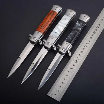 PEGASI CS pazúr nôž rýchly skladací nôž 440C akryl dreva rukoväť vrecko na skladací nôž camping lov prežitie nástroj výchovy k DEMOKRATICKÉMU občianstvu