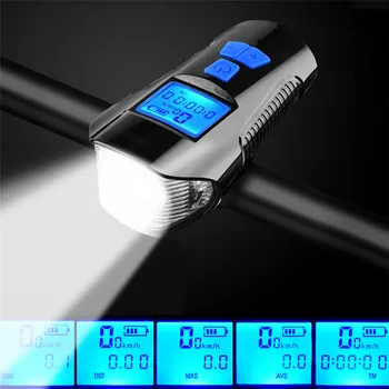 Nepremokavé USB Požičovňa Svetlo Predné Baterka Bicykli Rýchlomer Požičovňa Počítačov GPS S Horn LCD Displej Bike Príslušenstvo