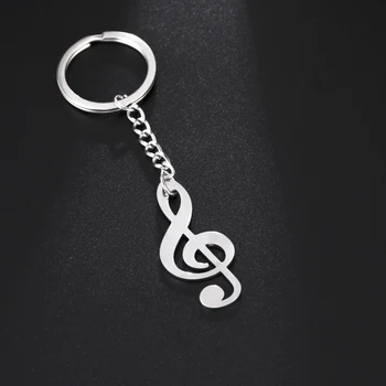 Fishhook Big Music keychain Poznámka Výšok Hudobný Symbol G Clef Darček z Nerezovej Ocele s Príveskom Pre Ženu, Muža, krúžok na Šperky