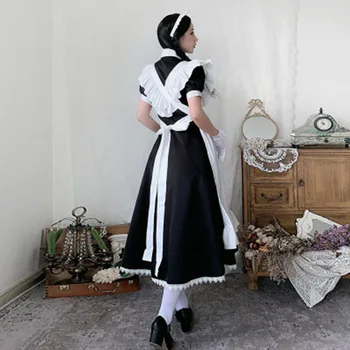 2021 Ženy, Slúžka Oblečenie Anime Dlhé Šaty Francúzsky Súd Slúžka Šaty Lolita Šaty Cosplay Kostým Halloween Party Šaty