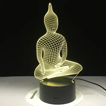 3D Noc Lampa Jogy Športové Atmosféru Fitness Domova Lampa Meditovať, USB Dotykový Snímač Vianočné Darčeky Led Nočné Svetlo