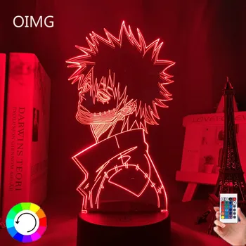Akrylových 3d Lampa Anime, Môj Hrdina Akademickej obce Dabi Led Svetlo pre Spálňa Decor Pohode Manga Darček pre Neho Rgb Farebné Nočné Svetlo Dabi