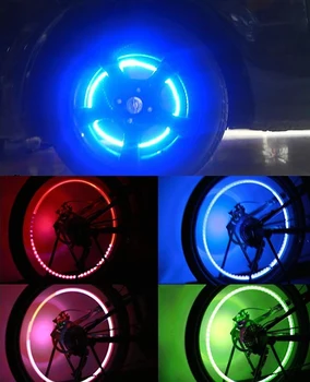 2 KS Bicyklov LED Svetlo Pneumatík Ventil Spp Požičovňa Bleskové Svetlo, Nepremokavé Cyklistické Pneumatík Kolies Svetlá, Lampy, Požičovňa Áut Motocykel