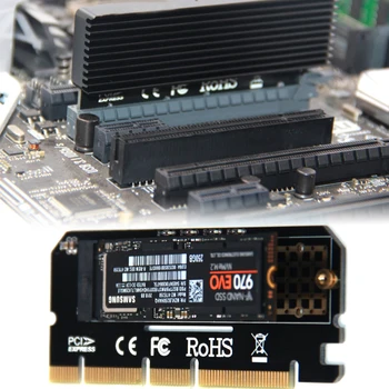 M Kľúč Office Adaptér, Počítač Podporu Rozširujúca Karta PC karty PCI Express Led Rozhranie Plnej Rýchlosti M. 2 NVMe SSD NGFF Do PCIE X16 3.0