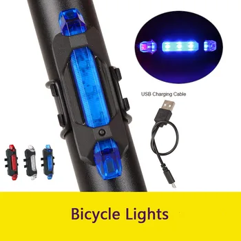 USB Nabíjateľné LED Požičovňa Ľahké Nepremokavé Vysoký Jas Bicykli Seapost Svetlo Zadné zadné Svetlo na Bicykel Príslušenstvo