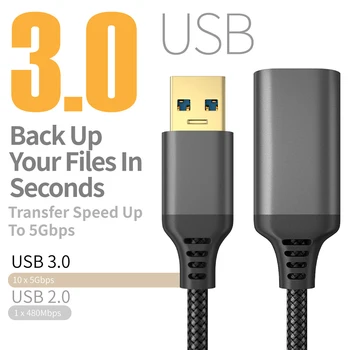 USB 3.0 Predlžovací Kábel Mužov a Žien Pre Smart Telefón, Notebook, PC, TV Jeden SSD Mini Rýchlosť Nabíjania Dátové Káble, Kábel 200/300 cm