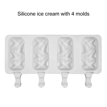 4-jamkové Ice Cream Silikónové Formy DIY Popsicle, Takže Nástroj, Praktické Popsicle Formy Tvorivých Kuchynské Doplnky Non-stick Prenosné