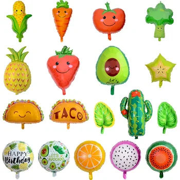 Ovocie Fóliové Balóniky, Banány, Ananás, Melón, Jahody Glóbusov Letné Dekorácie Dodávky Deti Hračky Hélium Balónová Výzdoba