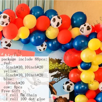 88pcs/set diy narodeniny, party dekorácie balóny červená modrá biela kráv na Farme tému party dekor balloonwall baby sprcha chlapec Dodávky