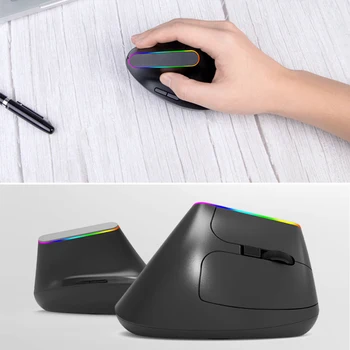 2.4 G Bezdrôtová Myš Ergonomický Vertikálne 6 Tlačidiel Hernej Myši RGB 1600 DPI Optická Myš Pre Notebook PC