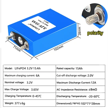 LiitoKala 3.2 v 15ah lifepo4 nabíjateľná batéria lítium Železa fosfát batériu elektrické vozidlá, batérie 3.2 V 15000mah