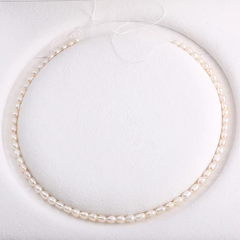 Perly, Korálky Ryža Tvar Kvalitných Prírodných Sladkovodných Kultivovaných na Šperky, Takže 5-6mm Prírodné Perly Náhrdelník DIY 14