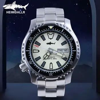 Heimdallr Automatické Potápačské Hodinky Plné Svetla 200m Nepremokavé Sapphire Crystal NH36A Nehrdzavejúcej Ocele, Mechanické Náramkové hodinky