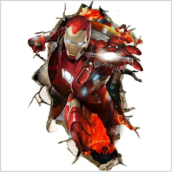3D Marvel Superhrdina Spiderman Ironman Samolepky na Stenu Pre Deti, Chlapcov, Spálne, Príslušenstvo Cez Stenu Domova nástenná maľba