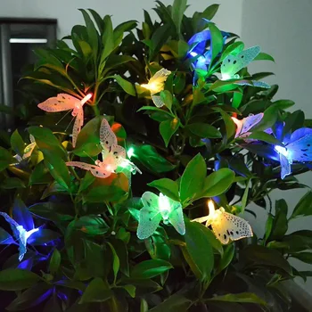 12/20 led Farebný Motýľ Slnečné Svetlo String Vianočné Dekorácie, Lampy String Svietidla Star String Svetlo Záhrada, Vonkajšie Lampy