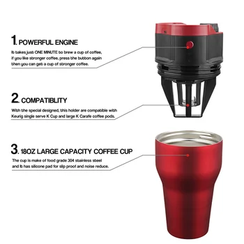 Nové 500 ML Extrakčného Cyklus kávovar Vonkajšie Mobile Hrniec, Prenosný USB Elektrický kávovar Kapsule na Kávu