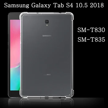 Funda Samsung Galaxy Tab S4 10.5 2018 SM-T830 / T835 Shockproof Mäkké Silikónové Shell Transparentné TPU Airbag Ochranné Coque Capa