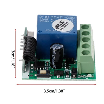 433Mhz Bezdrôtové Diaľkové Ovládanie DC 12V1CH Prijímač relé Modul Pre učenie kód H052