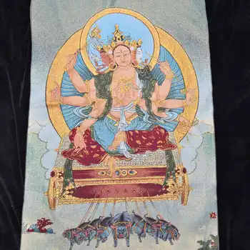 Tibetský Buddha Thangka Brocade, Vyšívané Svetlé Buddha Obrázok