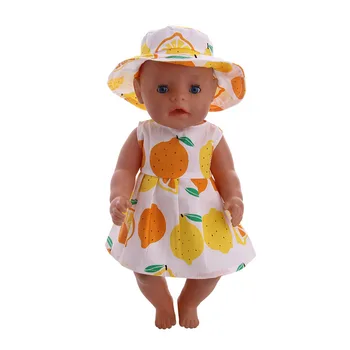 Bábiky Oblečenie Šaty + Klobúk Roztomilý Cestovné Šaty Až Na 18-Palcové American Doll Dievča je 43 Cm Baby Reborn Príslušenstvo Generácie Barbies