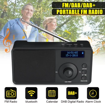 Prenosné DAB DAB+FM Digitálny Rozhlasový Prijímač Prehrávač Prenosné bluetooth Mini Hudbu Stereo Rádio Reproduktor Podpora AUX LCD Budík