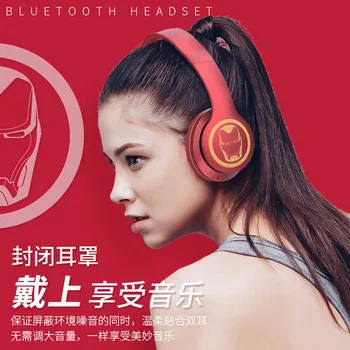 Marvel Certifikované Headset Bluetooth V5.0 Iron Man Bezdrôtové Stereo Slúchadlá Slúchadlá Kapitán Amerika, Spider Man