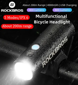 ROCKBROS 2021 NOVÉ Svetlo na Bicykel IPX-6 Nepremokavé USB Nabíjateľné LED MTB Predné Lampy Svetlometu Ultralight Baterka Bicyklov Svetla