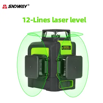 SNDWAY Laser Úrovni 12-Line Zelený Laser Vyrovnanie Premietacie Linka Pre Domáce Dekorácie Vertikálne a Horizontálne Laser Úrovni