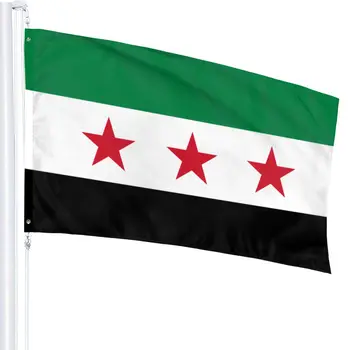 90x150cm Sýrskej Arabskej Republiky Tri Hviezdy Vlajka Domáce Dekorácie Vlajka