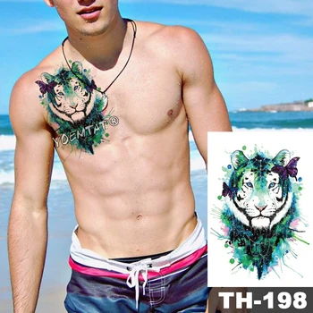 Nepremokavé Dočasné Tetovanie Nálepky, Náčrt, tri vlk hlavy vzor zvieratá Vody Prenos body art flash falošné tetovanie
