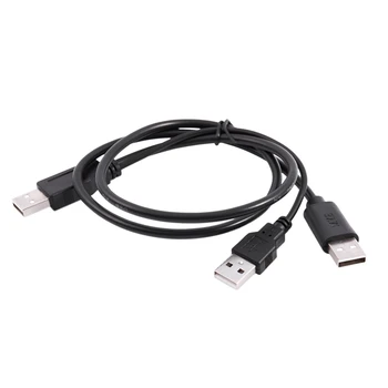 Kvalitný USB 2.0 Typu Samec na Duálny USB Muž Y Rozdeľovací Kábel Kábel, Čierny
