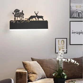 Nové Nordic LED štýl zvierat nástenné svietidlo spálňa nočné svetlo uličkou osvetlenie obývacej izby ochrana očí lampa priamy predaj