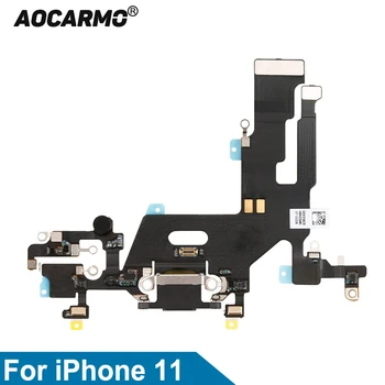 Aocarmo Pre iPhone 11 Nabíjanie pomocou pripojenia USB Port Nabíjací Dock Konektor Mikrofónu Mikrofón Flex Kábel