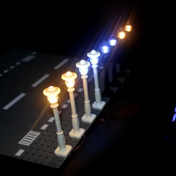 Ulice mesta Ľahkých Stavebných Blokov LED Žiarovky 7 Portov, LED USB Light-Emitting Klasické Murované Kompatibilný Všetky Značky Mini Model Svetla
