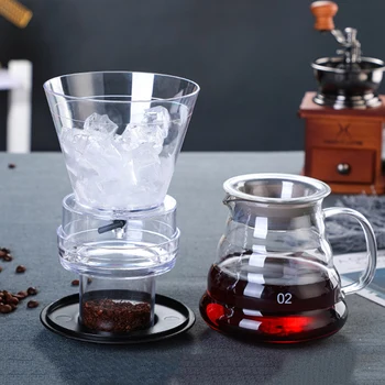 Ice Drip Coffee Pot Sklo kávovar Regulatable Dripper Filter Studené Pivo, Hrnce Ice Brewer Ražne Espresso Kávu TRYC889