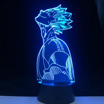 BOKUTO s ÚSMEVOM LED ANIME 3D LAMPA HAIKYUU Japonský Manga, Anime Comic Lampa 3D Lampa Led Nočné Svetlo Cartoon deti Narodeniny Drop Darček